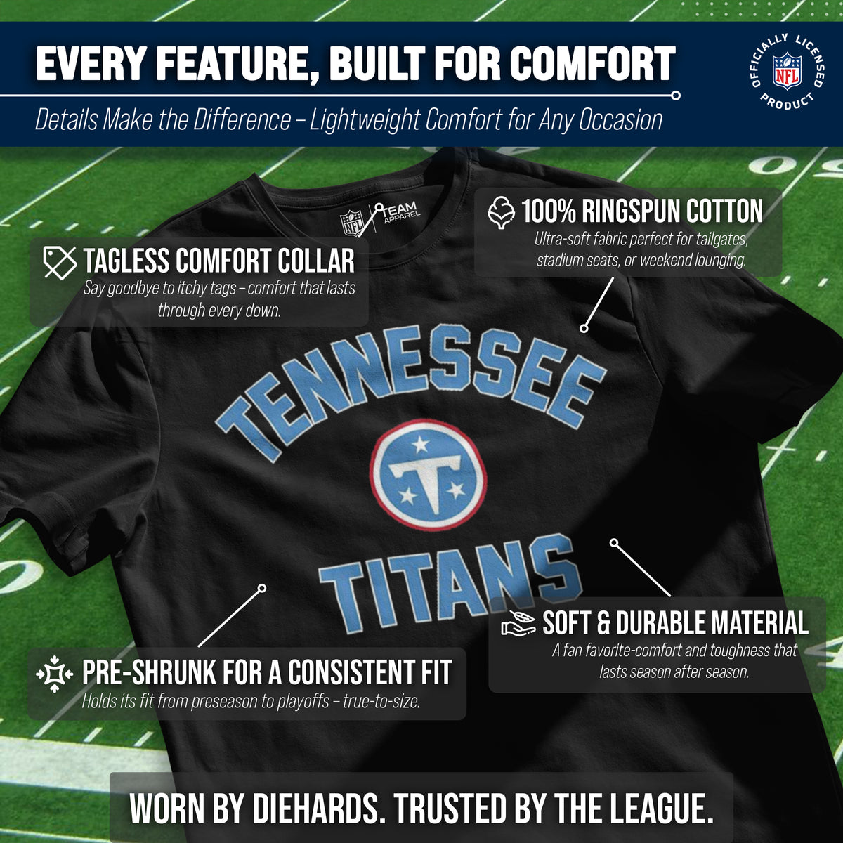 Tennessee Titans NFL Gameday T-Shirt for Men and Women - Black