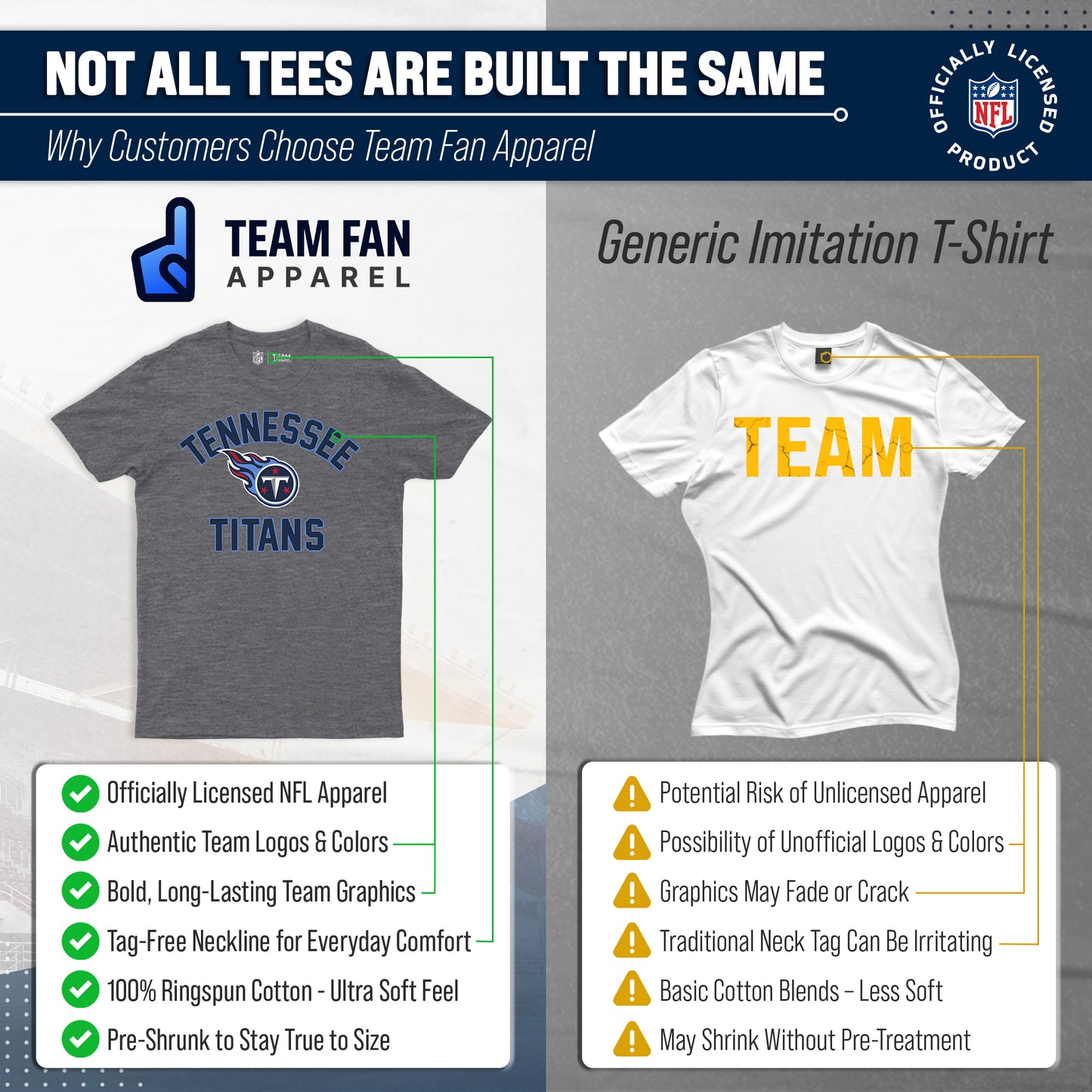 Tennessee Titans NFL Adult Gameday T-Shirt - Sport Gray