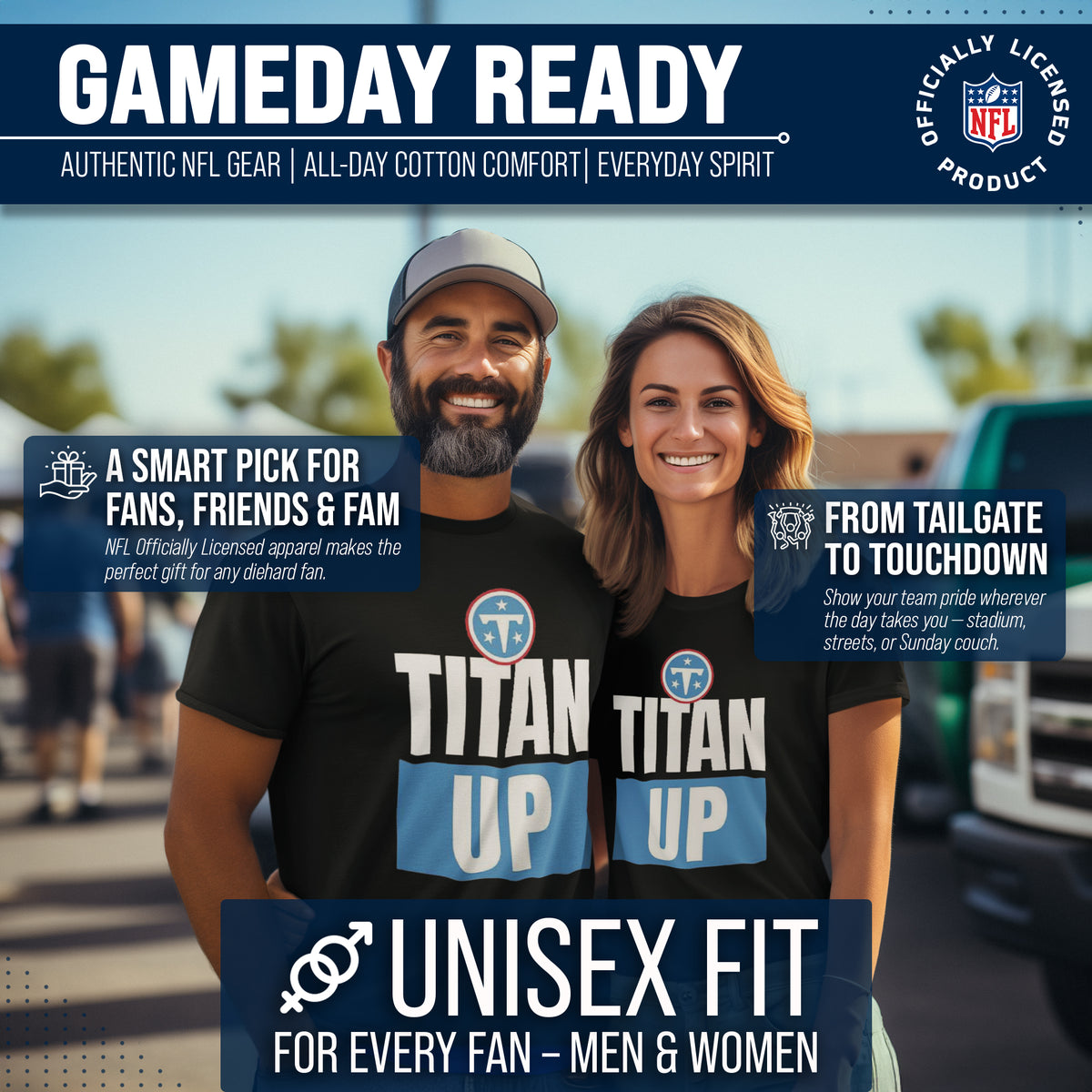 Tennessee Titans NFL Adult Team Slogan Short Sleeve Lightweight T Shirt - Black