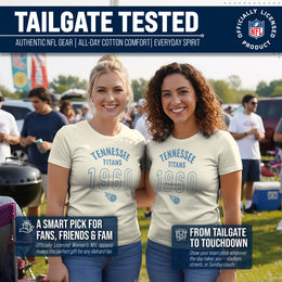 Tennessee Titans NFL Womens Big Date Tag-Less T-Shirt - Natural