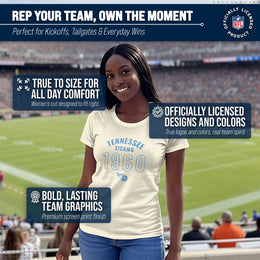 Tennessee Titans NFL Womens Big Date Tag-Less T-Shirt - Natural