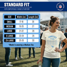 Tennessee Titans NFL Womens Big Date Tag-Less T-Shirt - Natural