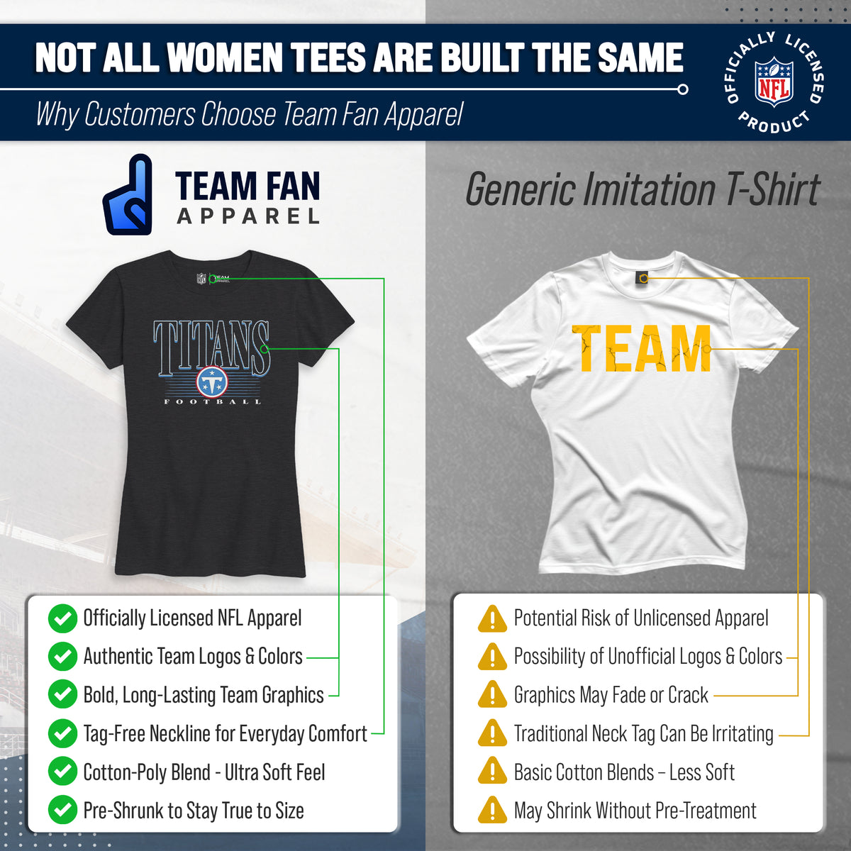 Tennessee Titans  Overtime Blueprint Women's NFL Short Sleeve T-Shirt - Black