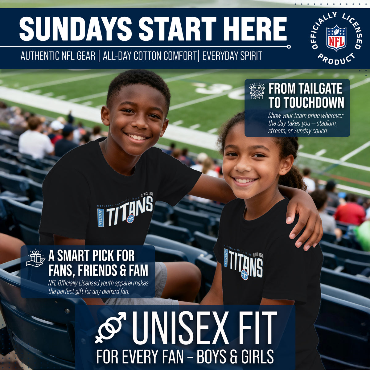 Tennessee Titans  NFL Youth Modern Endzone T-Shirt Boys Girls - Black