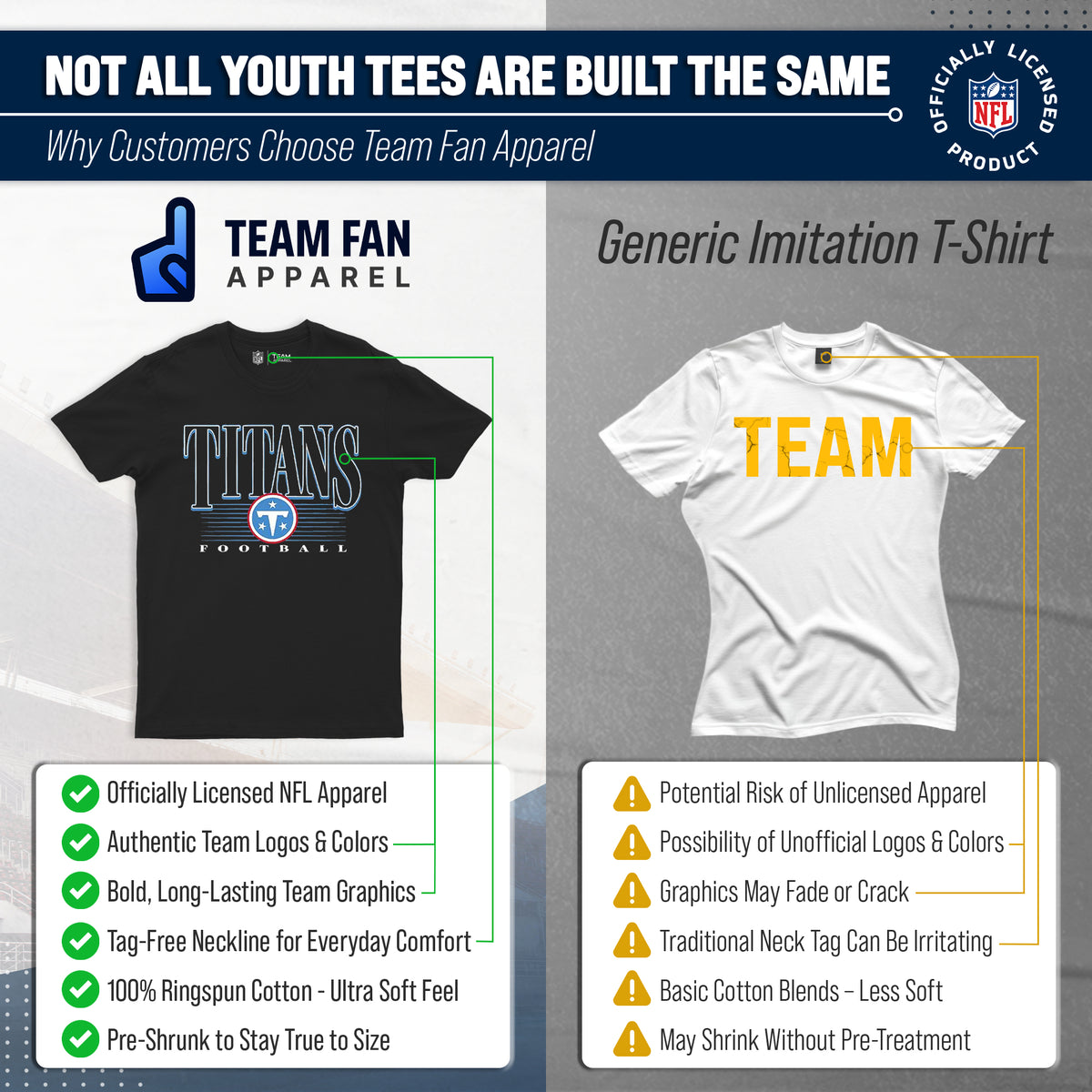 Tennessee Titans  NFL Youth Overtime Blueprint T-Shirt - Black