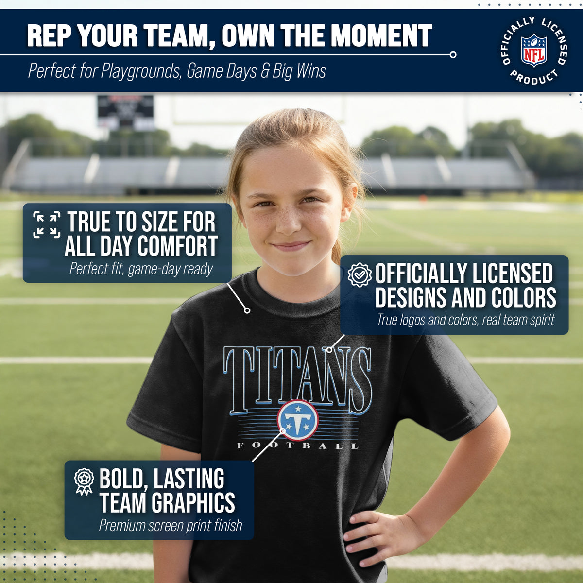 Tennessee Titans  NFL Youth Overtime Blueprint T-Shirt - Black