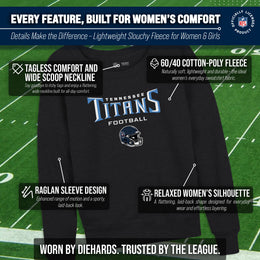 Tennessee Titans NFL Womens Helmet French Terry Slouchy Top - Charcoal