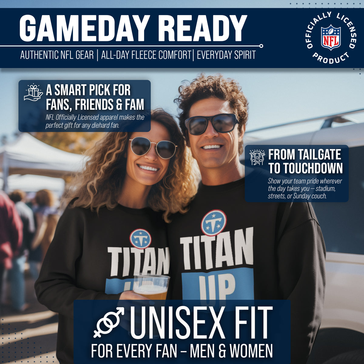 Tennessee Titans NFL Slogan Crewneck Sweatshirt - Black