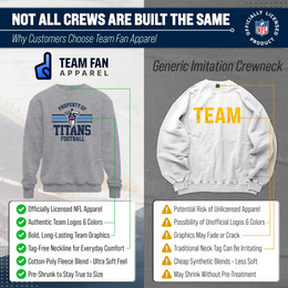 Tennessee Titans NFL Adult Property Of Crewneck Fleece Sweatshirt - Sport Gray