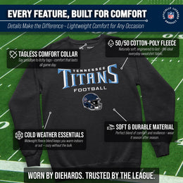 Tennessee Titans Adult NFL Football Helmet Heather Crewneck Sweatshirt - Charcoal