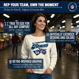 Tennessee Titans NFL Womens Vintage Charm French Terry Slouchy Top - Birch