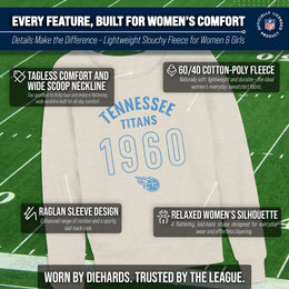 Tennessee Titans NFL Womens Big Date French Terry Slouchy Top - Natural