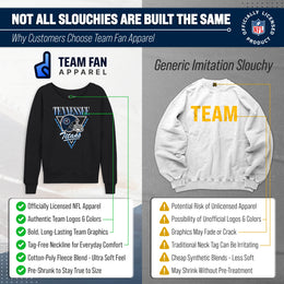 Tennessee Titans NFL Womens Retro Triangle French Terry Slouchy Top- Raglan Sleeves - Heather Charcoal