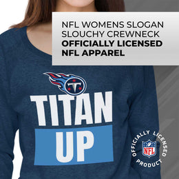 Tennessee Titans NFL Womens Plus Size Team Slogan Crew Neck - Navy