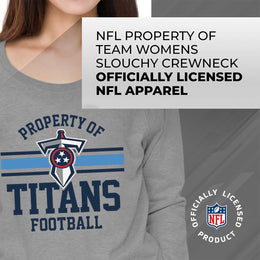 Tennessee Titans NFL Womens Plus Size Property of Lightweight Crew Neck - Sport Gray