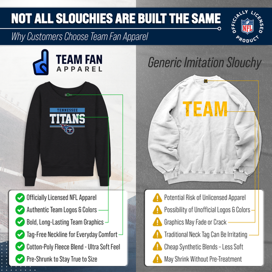 Tennessee Titans NFL Womens Team Block French Terry Slouchy Top - Charcoal