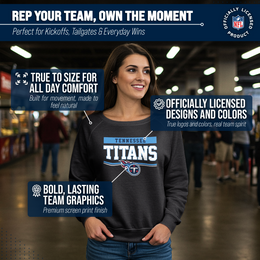 Tennessee Titans NFL Womens Team Block French Terry Slouchy Top - Charcoal
