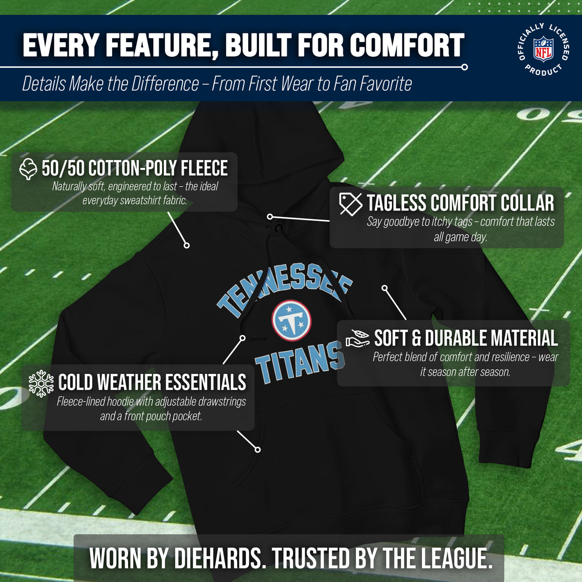 Tennessee Titans NFL Gameday Adult Hooded Sweatshirt - Black