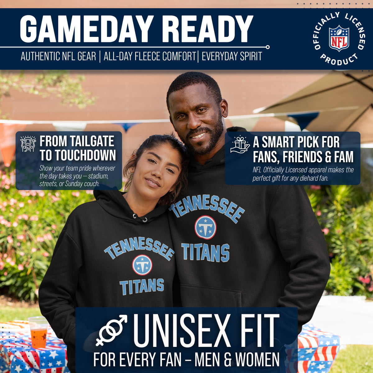 Tennessee Titans NFL Gameday Adult Hooded Sweatshirt - Black