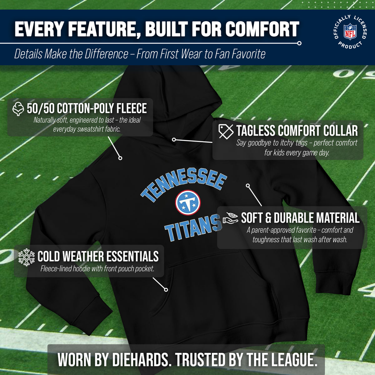 Tennessee Titans NFL Youth Gameday Hooded Sweatshirt - Black