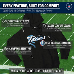 Tennessee Titans NFL Adult Unisex Retro Script Ultra Soft Fleece Hooded Sweatshirt - Heather Charcoal