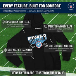Tennessee Titans NFL Adult Unisex Vintage Block Ultra Soft Fleece Hooded Sweatshirt - Black