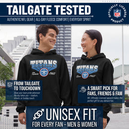 Tennessee Titans NFL Adult Unisex Vintage Block Ultra Soft Fleece Hooded Sweatshirt - Black