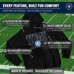 Tennessee Titans NFL Youth Overtime Blueprint Football Fleece Hooded Sweatshirt - Black