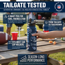 Tennessee Titans NFL 34oz Quencher Stainless Steel Insulated Water Bottle - Navy