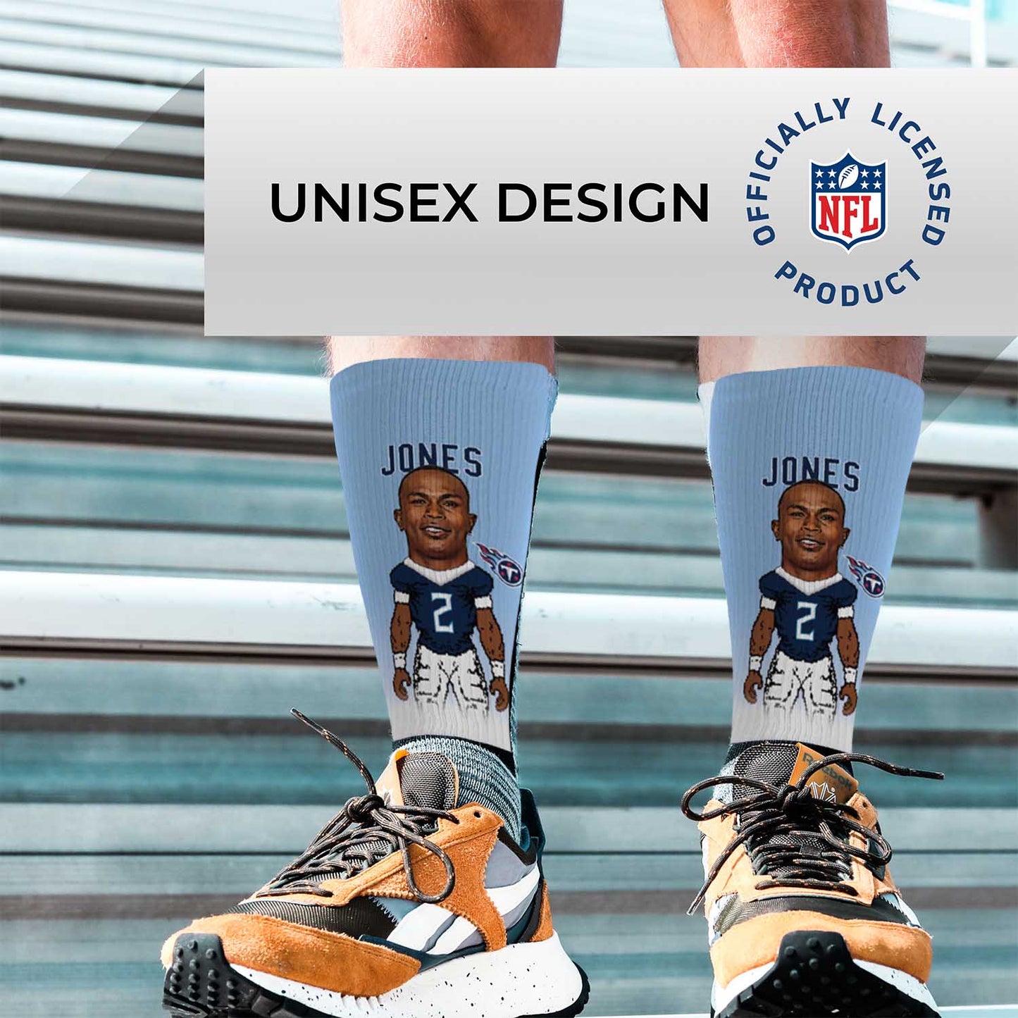 Tennessee Titans NFL Youth V Curve Socks - Light Blue
