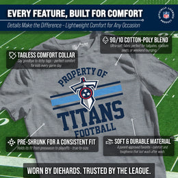 Tennessee Titans NFL Youth Property Of Short Sleeve Lightweight T Shirt - Sport Gray
