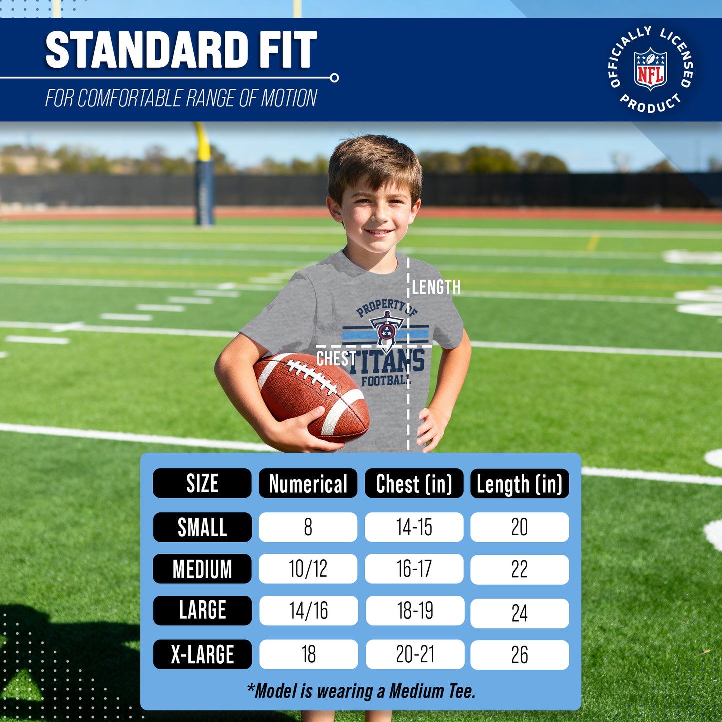 Tennessee Titans NFL Youth Property Of Short Sleeve Lightweight T Shirt - Sport Gray