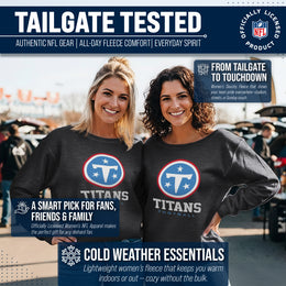 Tennessee Titans NFL Womens Ultimate Fan French Terry Slouchy Top- Raglan Sleeves - Charcoal