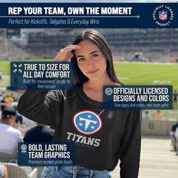 Tennessee Titans NFL Womens Ultimate Fan French Terry Slouchy Top- Raglan Sleeves - Charcoal