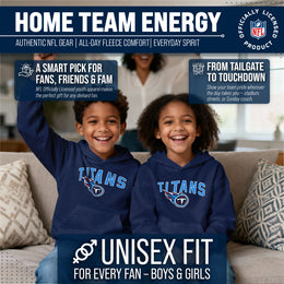 Tennessee Titans NFL Youth Home Team Hoodie- Kids Hooded Sweatshirt - Navy