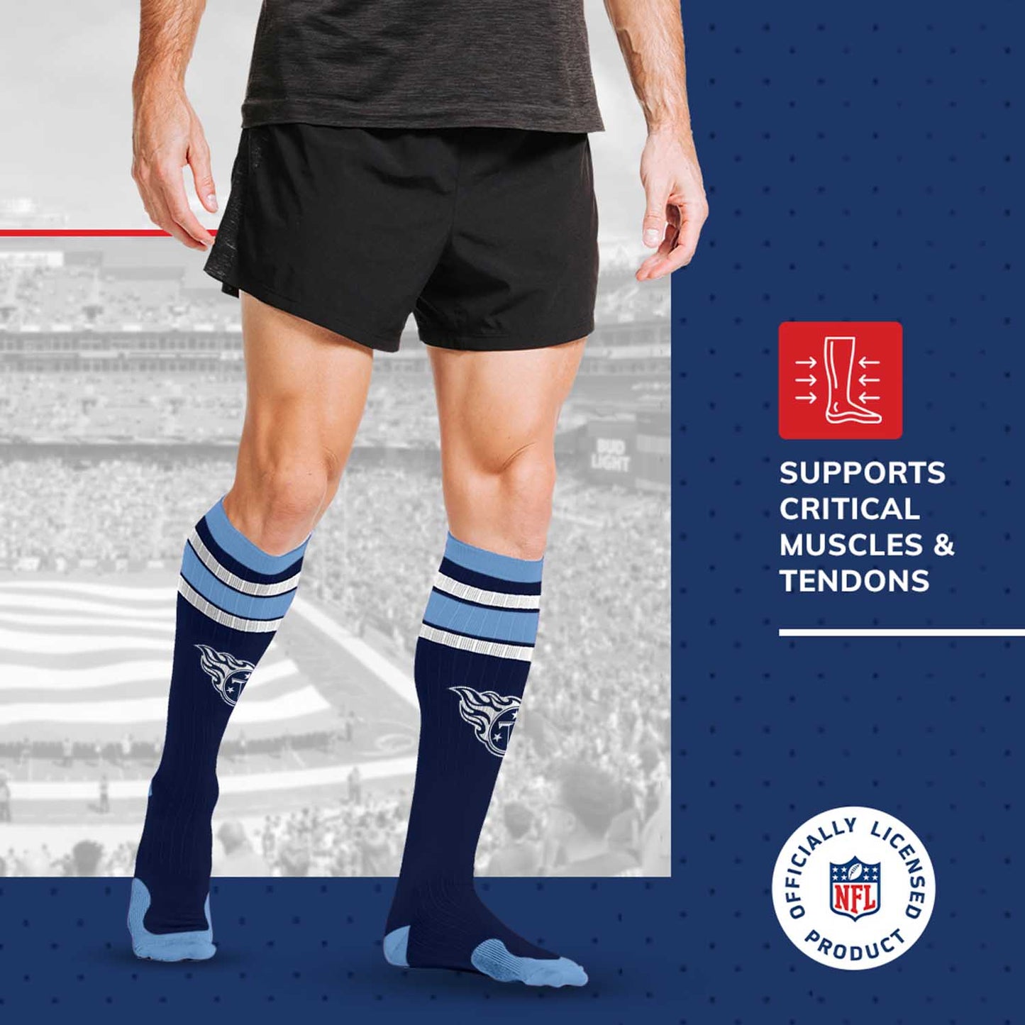Tennessee Titans NFL Adult Knee High-Performance Socks - Navy