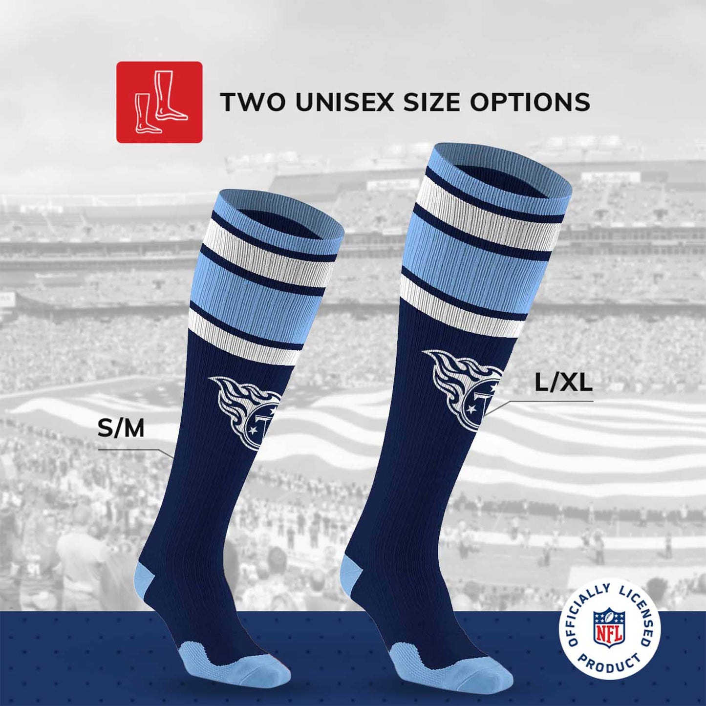 Tennessee Titans NFL Adult Knee High-Performance Socks - Navy