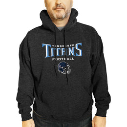 Tennessee Titans Adult NFL Football Helmet Heather Hooded Sweatshirt  - Charcoal