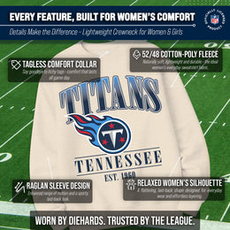Tennessee Titans Womens NFL Starstruck Crewneck Pullover - Cream