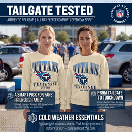 Tennessee Titans Womens NFL Starstruck Crewneck Pullover - Cream