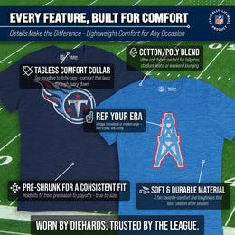 Houston Oilers NFL Modern Throwback T-shirt - Light Blue