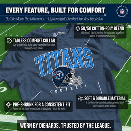 Tennessee Titans NFL Adult All Star Heather Tag-Less T-Shirt - Navy Heather