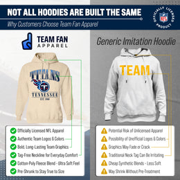 Tennessee Titans Team Fan Apparel NFL Women's  Starstruck Fleece Pullover Hoodie - Cream