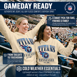 Tennessee Titans Team Fan Apparel NFL Women's  Starstruck Fleece Pullover Hoodie - Cream