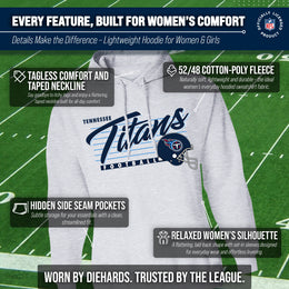 Tennessee Titans Ladies NFL Scrimmage Line Fleece Pullover Hooded Sweatshirt - Gray Heather