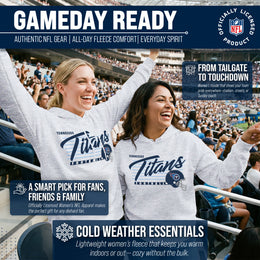 Tennessee Titans Ladies NFL Scrimmage Line Fleece Pullover Hooded Sweatshirt - Gray Heather