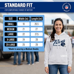 Tennessee Titans Ladies NFL Scrimmage Line Fleece Pullover Hooded Sweatshirt - Gray Heather