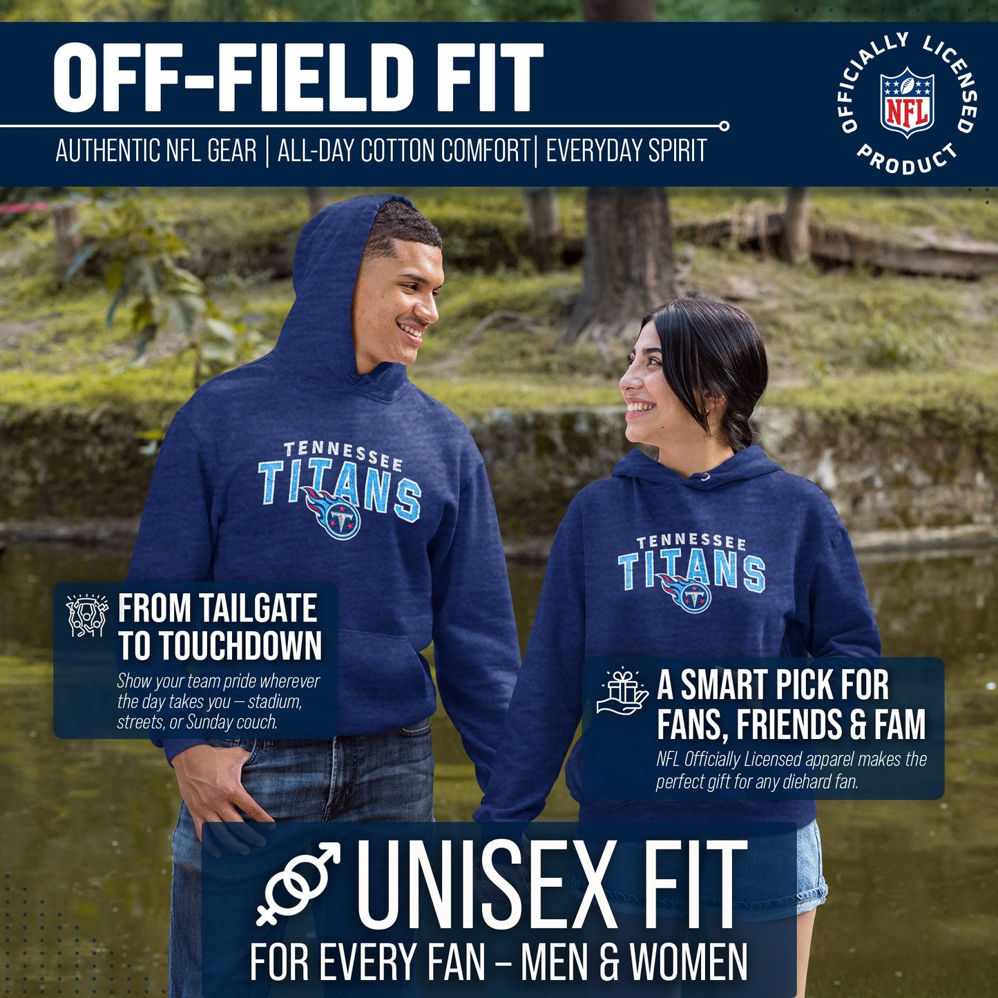 Tennessee Titans NFL Adult Unisex Starting Fresh Ultra Soft Fleece Hooded Sweatshirt - Navy