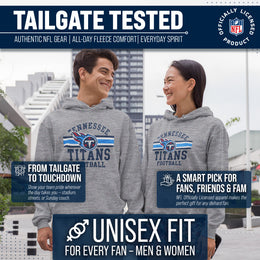 Tennessee Titans NFL Team Stripe Hooded Sweatshirt- Soft Pullover Sports Hoodie For Men & Women - Sport Gray
