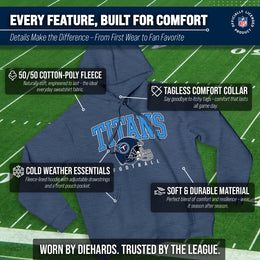 Tennessee Titans NFL Adult Unisex All Star Soft Fleece Hooded Sweatshirt - Navy Heather